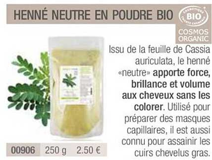 henné neutre en poudre bio