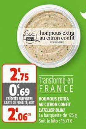 Houmous Extra Au Citron Confit L'atelier Blini