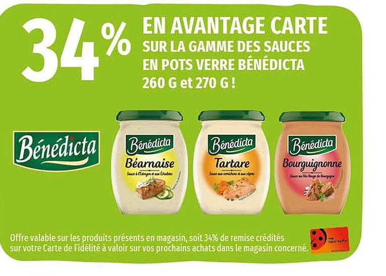 la gamme des sauces en pots verre bénédicta