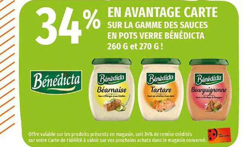 la gamme des sauces en pots verre bénédicta