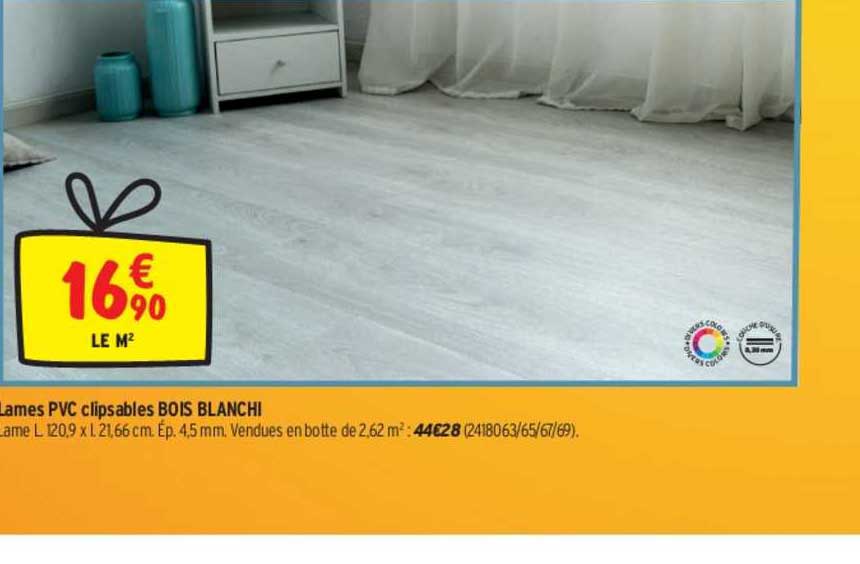 lames pvc clipsables bois blanchi