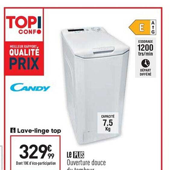 lave-linge top candy