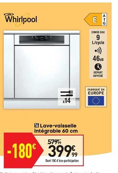 lave-vaisselle intégrable 60 cm whirlpool