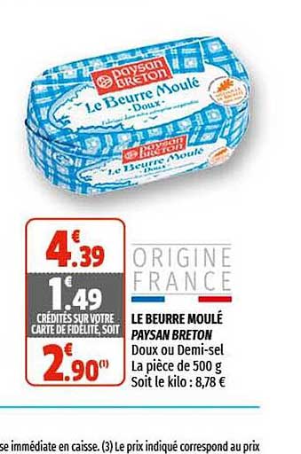 le beurre moulé paysan breton