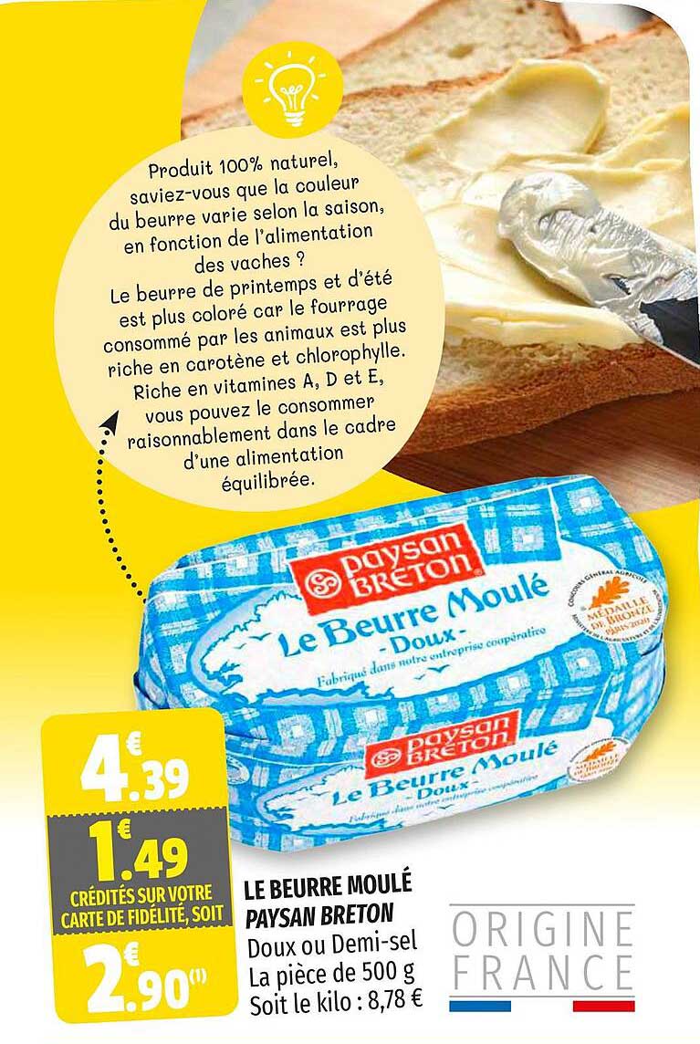 le beurre moulé paysan breton