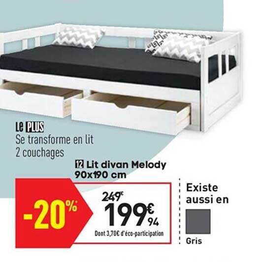 lit divan melody 90x190 cm