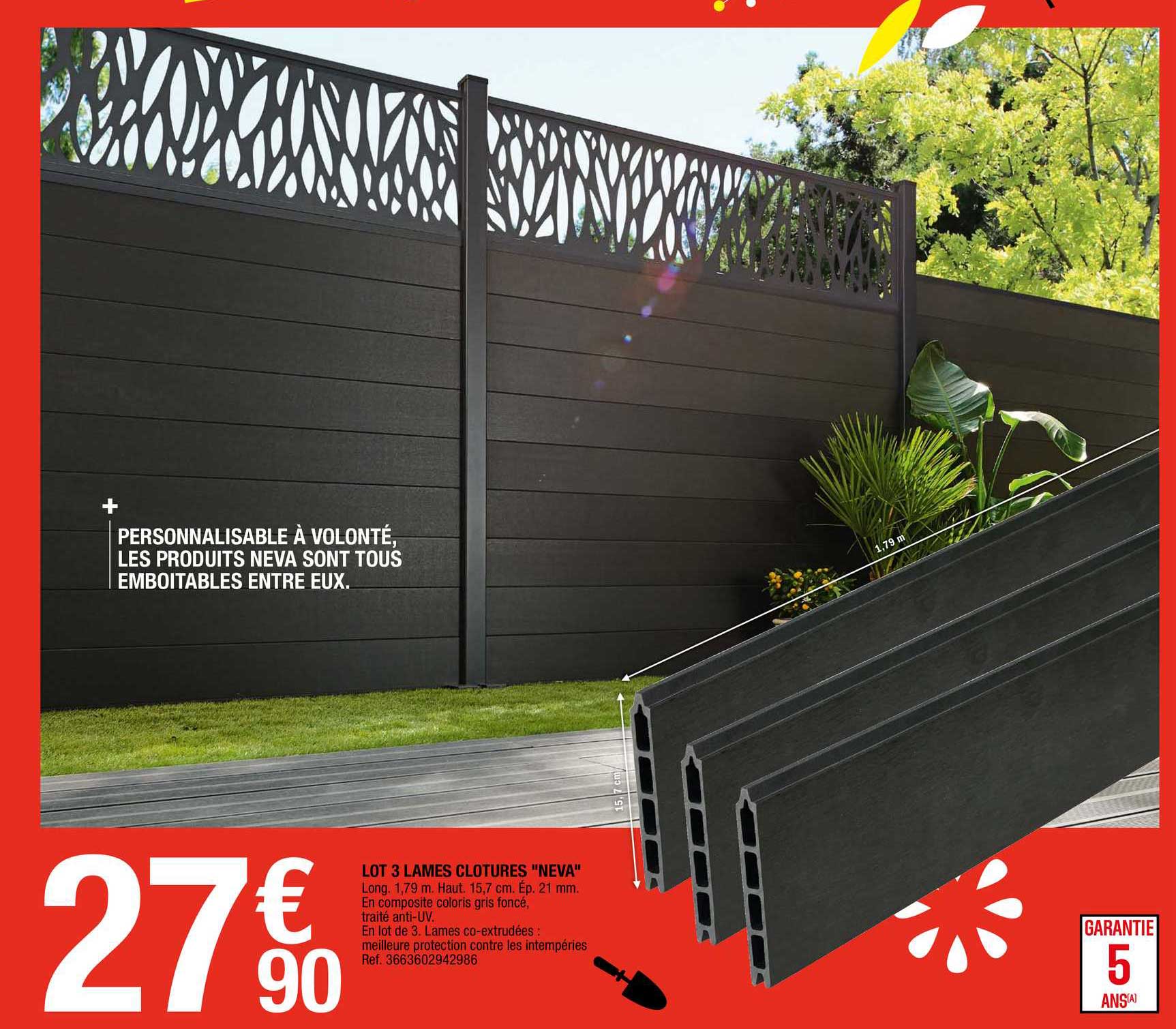 lot 3 lames clotures "neva"