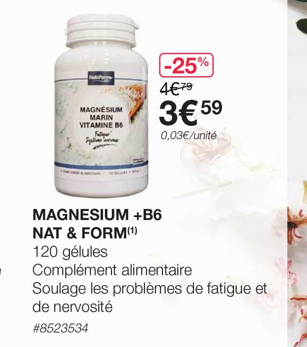 magnesium +b6 nat & form