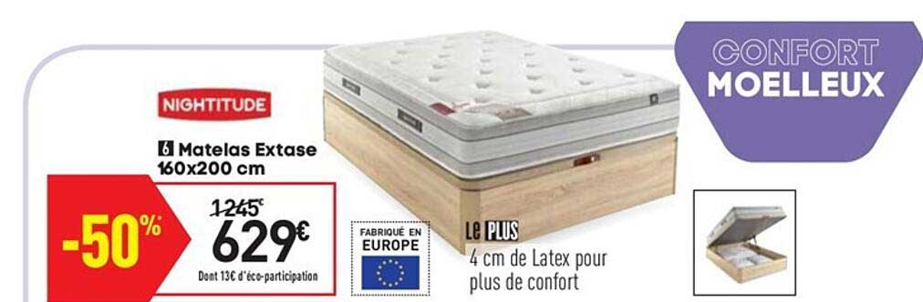 matelas extase 160x200 cm nightitude