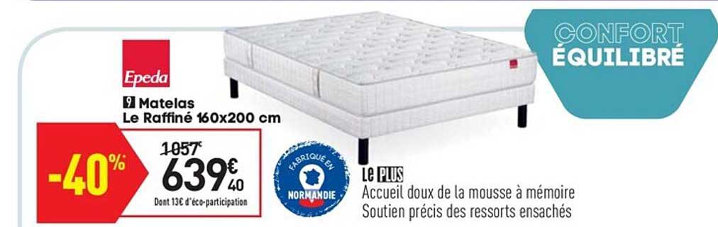 matelas le raffiné 160x200 cm epeda