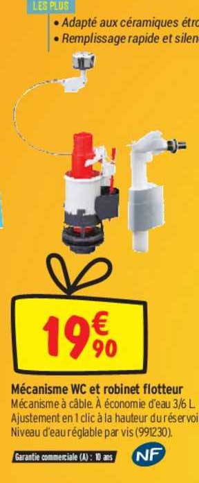 mécanisme wc et robinet flotteur