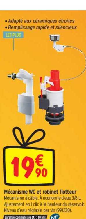 mécanisme wc et robinet flotteur