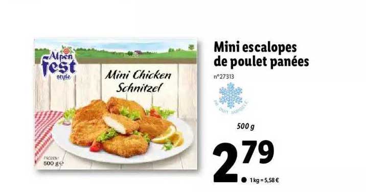 mini escalopes de poulet panées alpen fest style