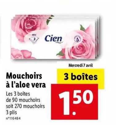 mouchoirs à l'aloe vera cien