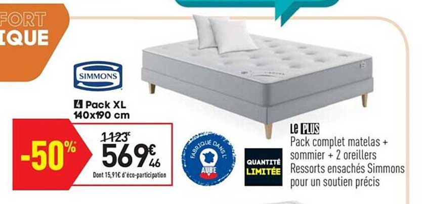 pack xl 140x190 cm simmons