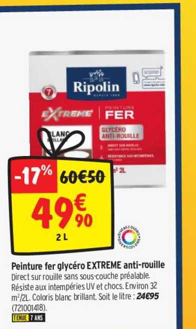peinture fer glycéro extreme anti-rouille ripolin