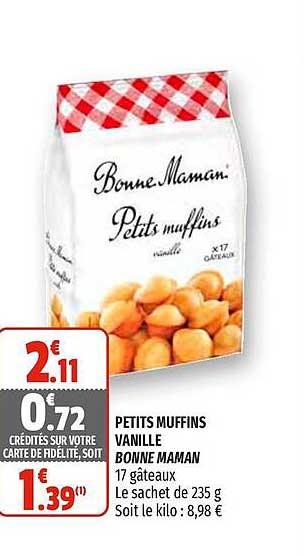 petits muffins vanille bonne maman