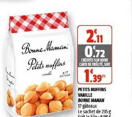 petits muffins vanille bonne maman