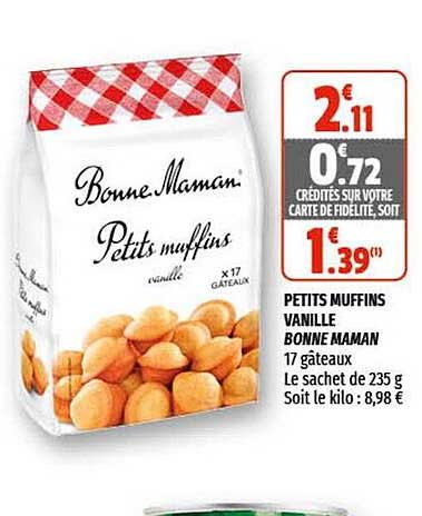petits muffins vanille bonne maman