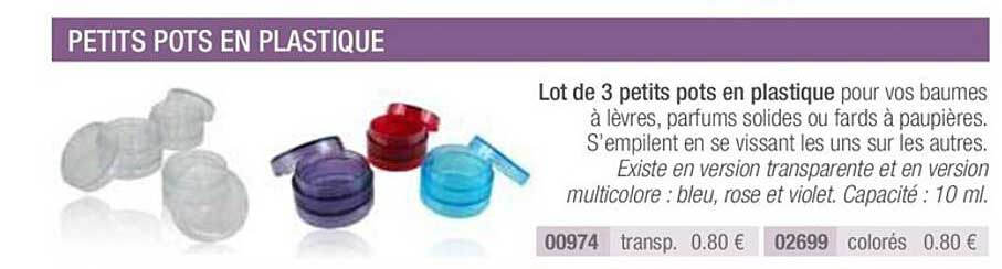 Petits Pots En Plastique