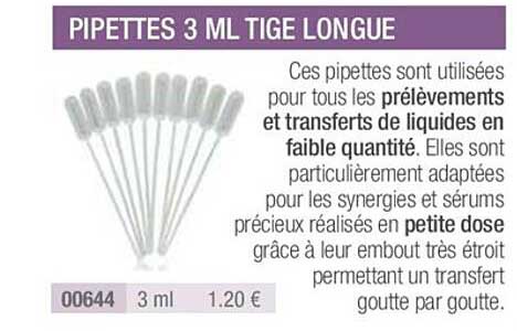 pipettes 3 ml longue