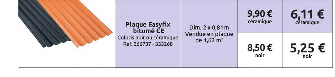 plaque easyfix bitumé ce