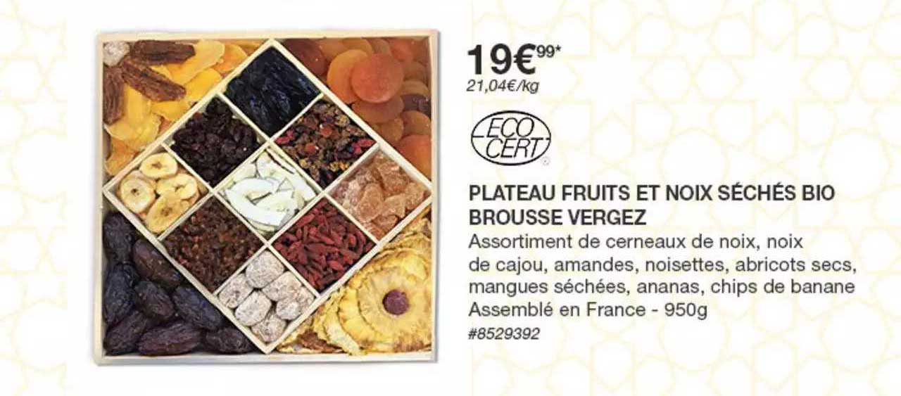 plateau fruits et noix séchés bio brousse vergez