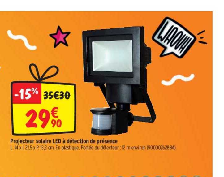 projecteur solaire led à détection de présence