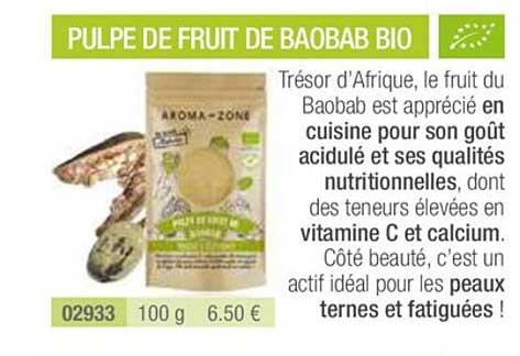pulpe de fruits de baobab bio