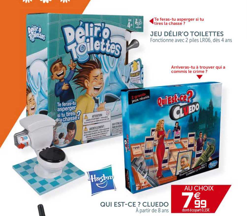 qui est-ce ? cluedo , jeu délir'o toilettes
