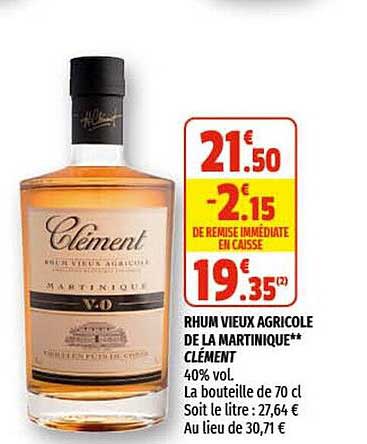Rhum Vieux Agricole De La Martinique Clément