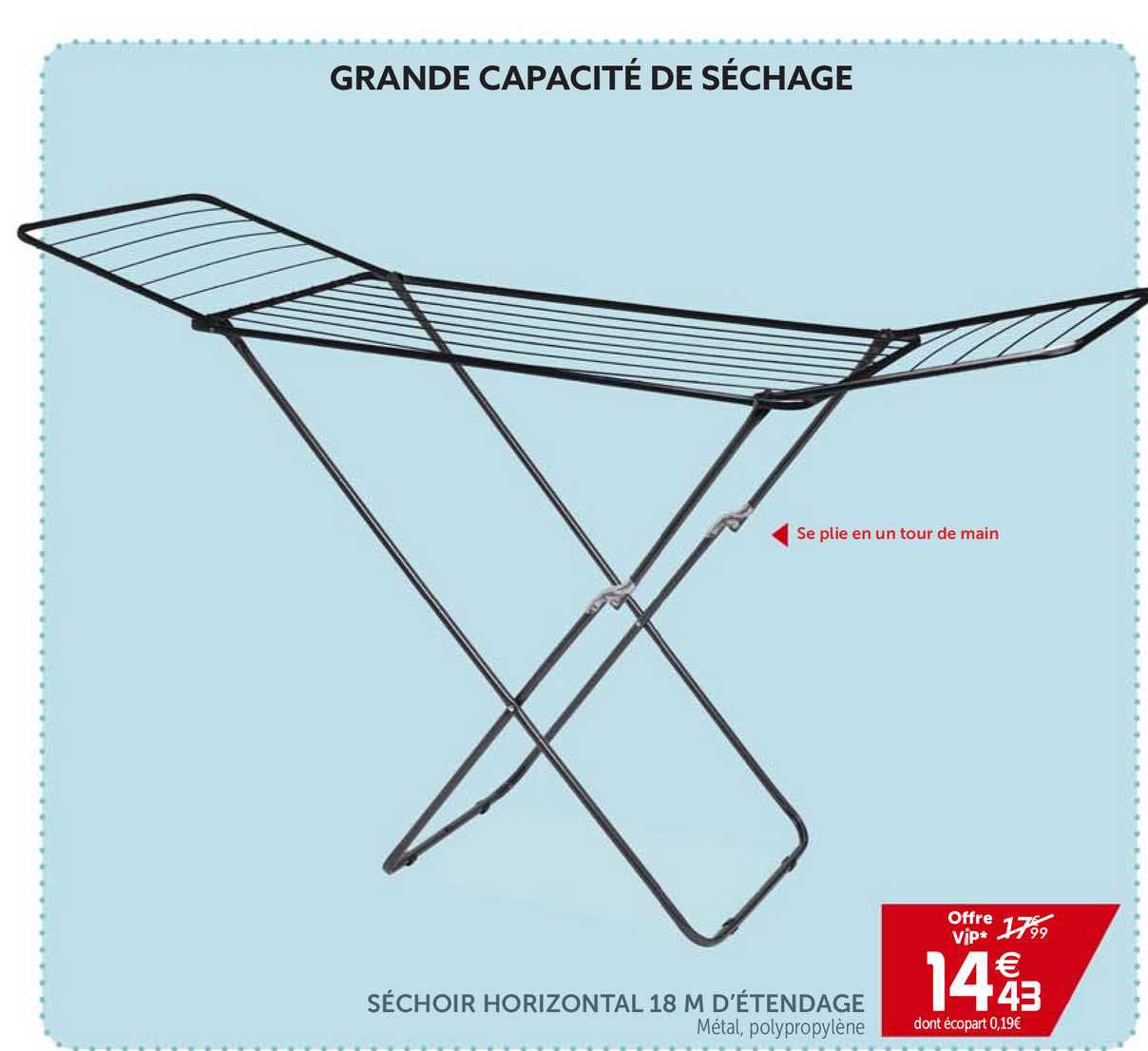 séchoir horizontal 18m d'étendage