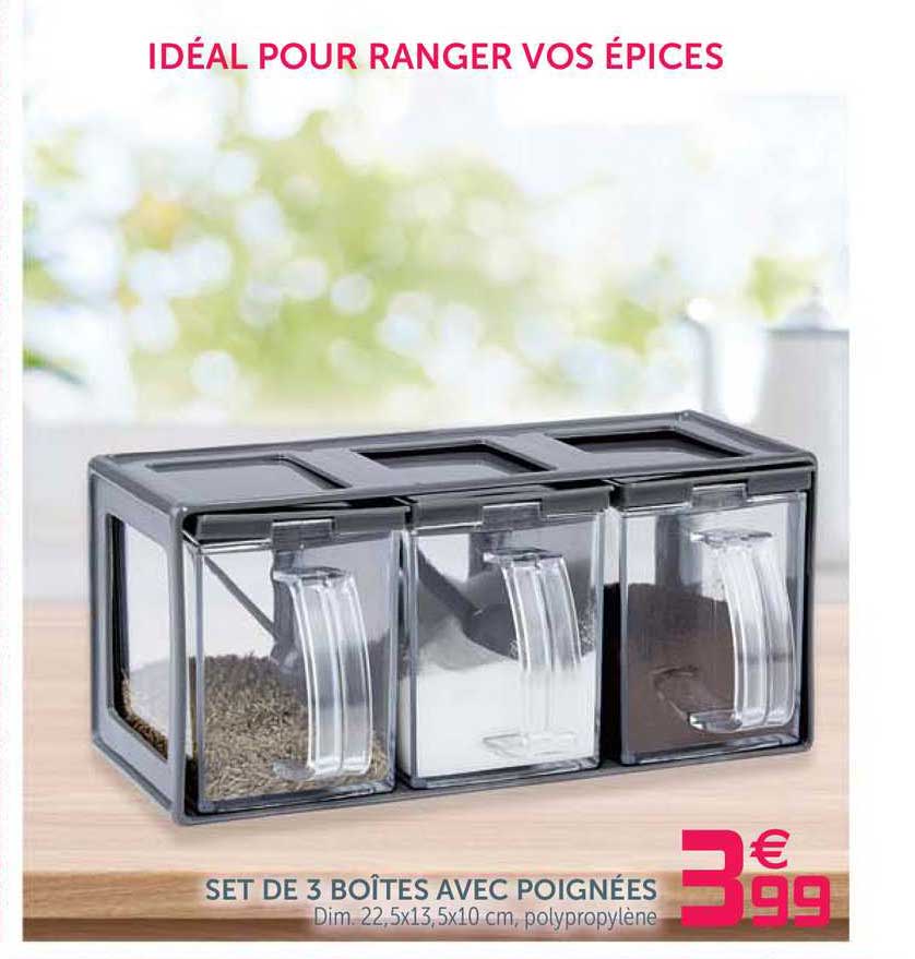 Set De 3 Boîtes Avec Poignées