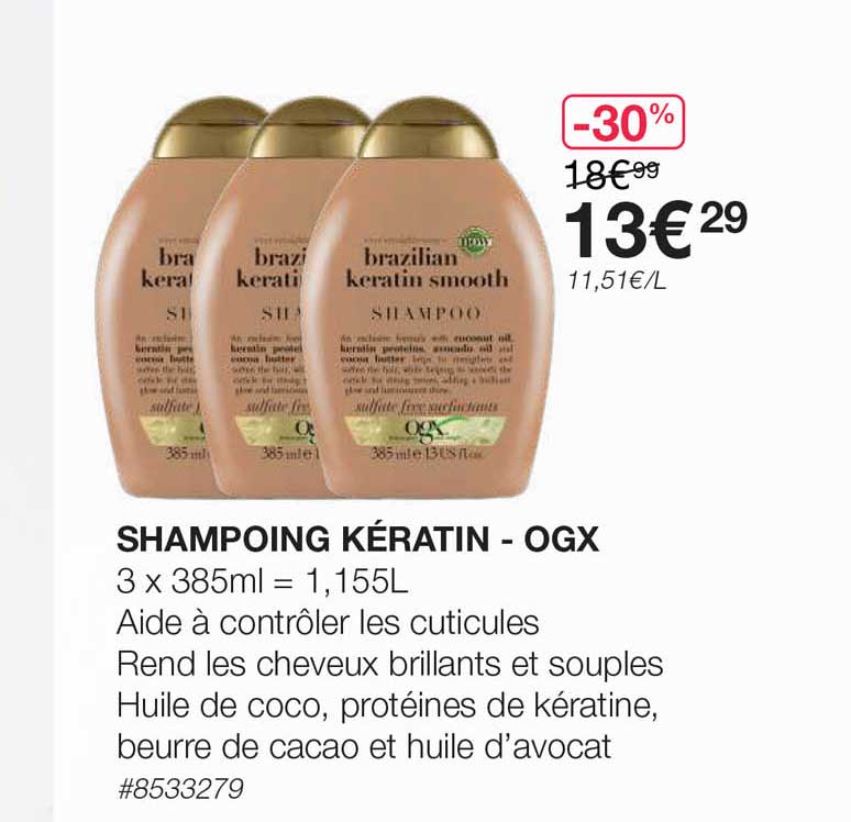 shampoing kératin - ogx