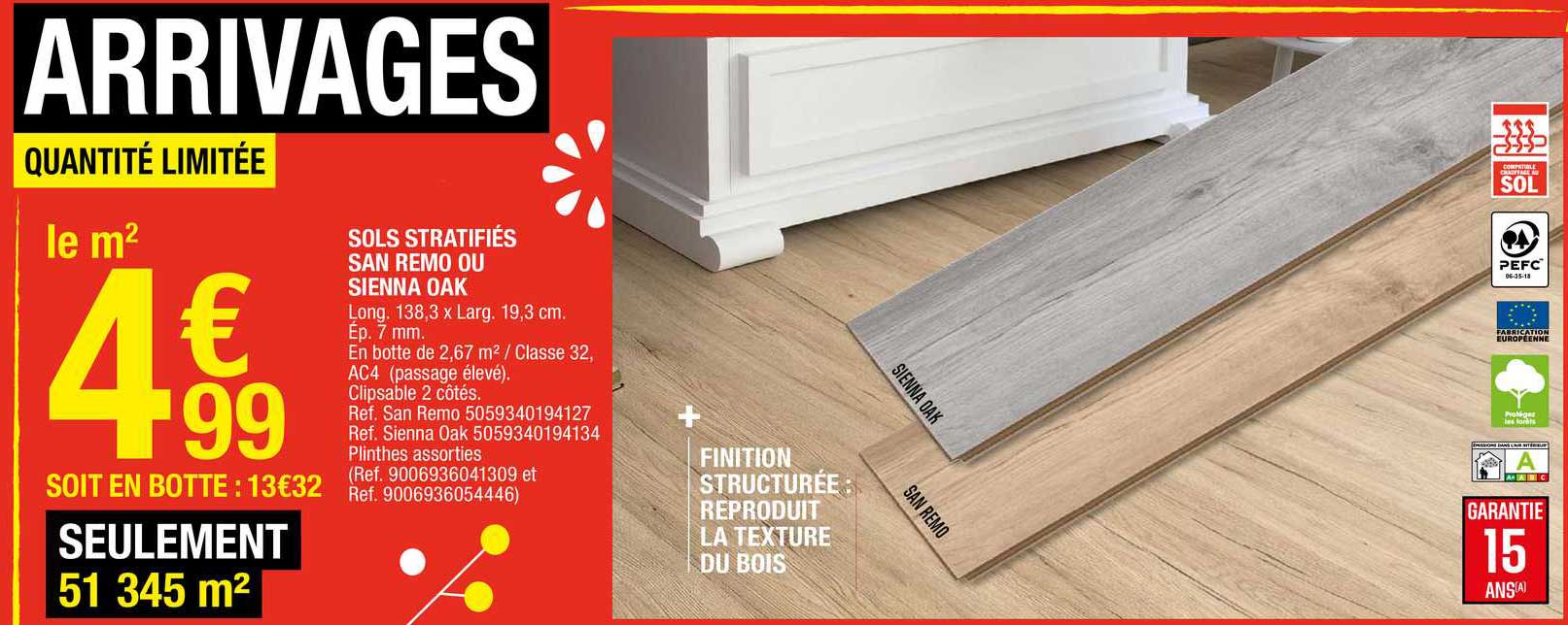 sols stratifiés san remo sienna oak