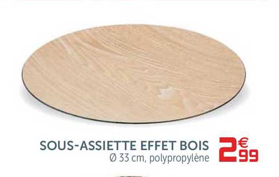 sous-assiette effet bois