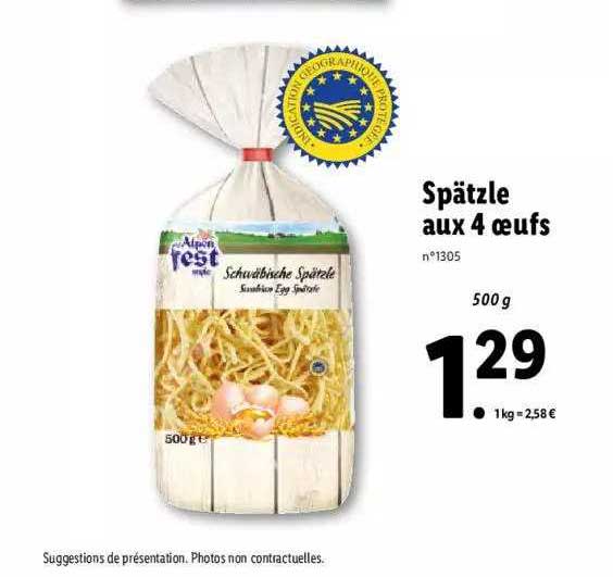 spätzle aux 4 oeufs alpen fest style