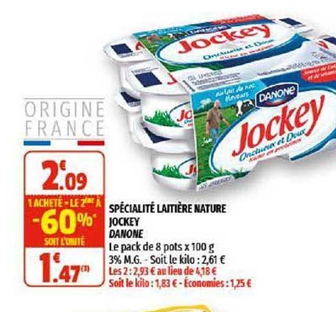 Spécialité Laitière Nature Jokey Danone