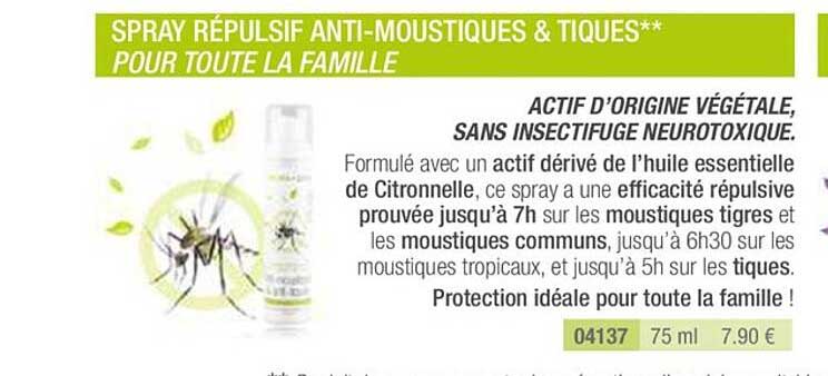 spray répulsif anti-moustiques & tiques pour toute la famille