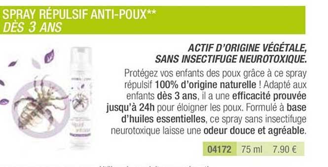 spray répulsif anti-poux dès 3 ans