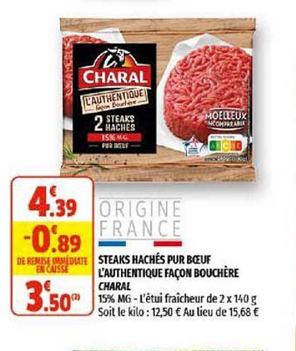 Steaks Hachés Pur Bœuf L'authentique Façon Bouchère Charal