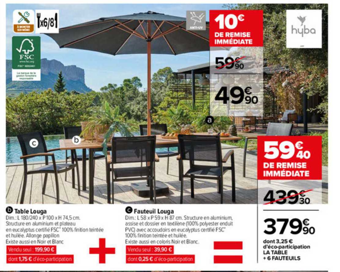 Table Louga, Fauteuil Louga