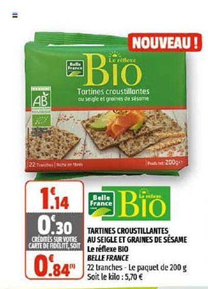 Tartines Croustillantes Au Seigle Et Graines De Sésame Le Réflexe Bio Belle France