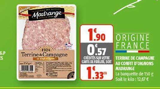 terrine de campagne au confit d'oignons madrange