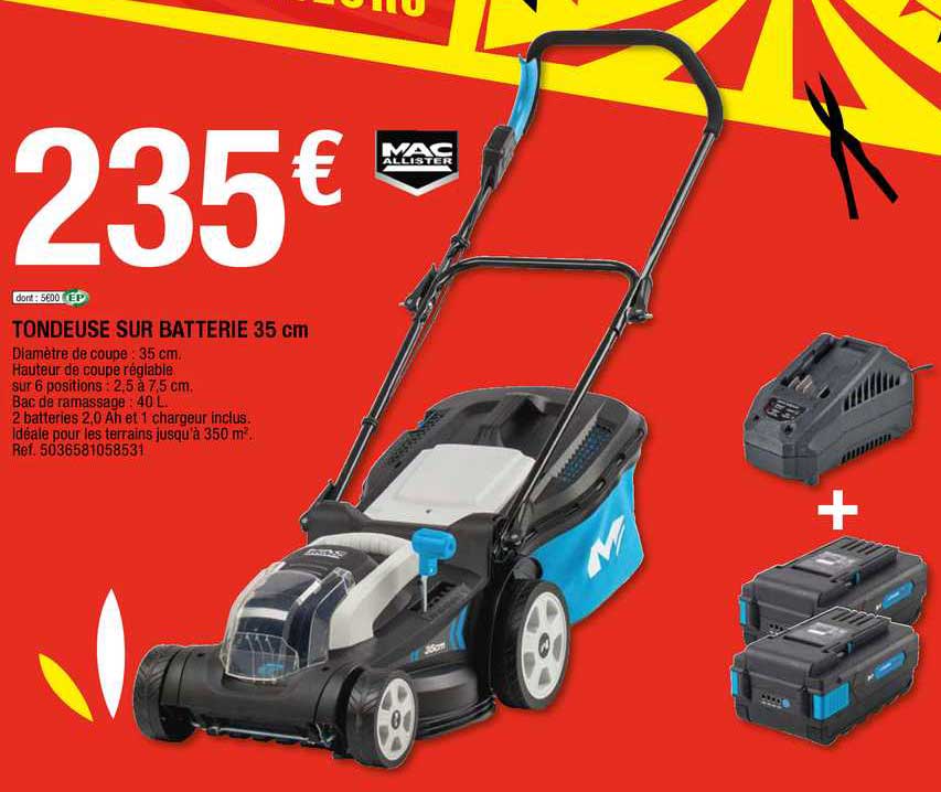 tondeuse sur batterie 35 cm mac allister