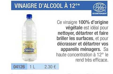 vinaigre d'alcool à 12°