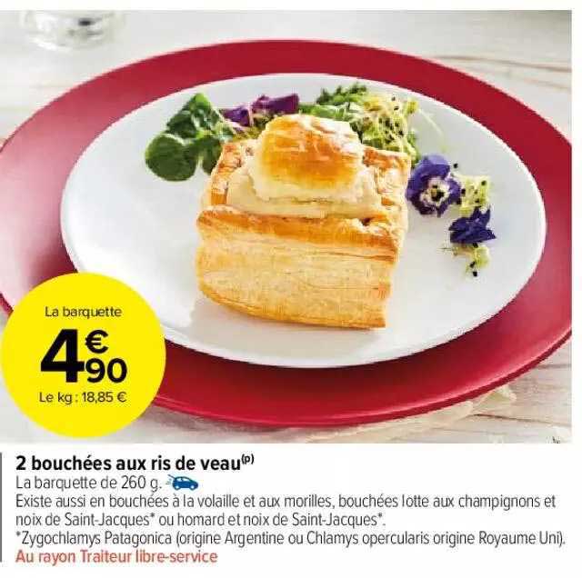 2 bouchées aux ris de veau