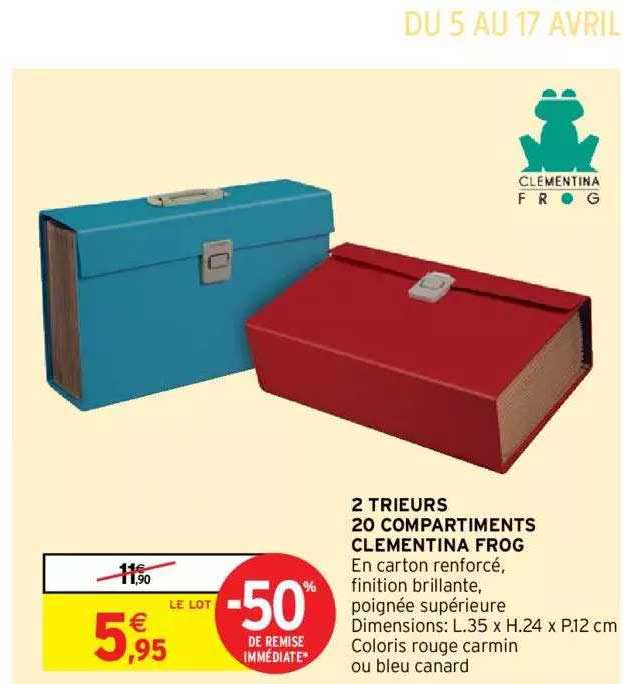 2 trieurs 20 compartiments clémentina frog