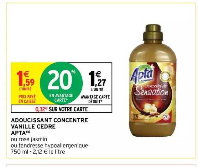 Adoucissant Concentré Vanille Cèdre Apta