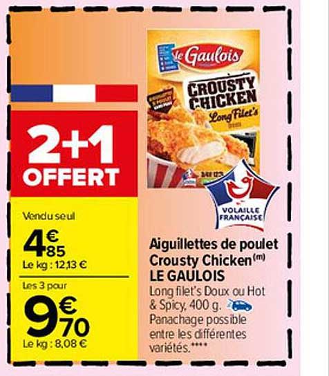 aiguillettes de poulet crousty chicken le gaulois